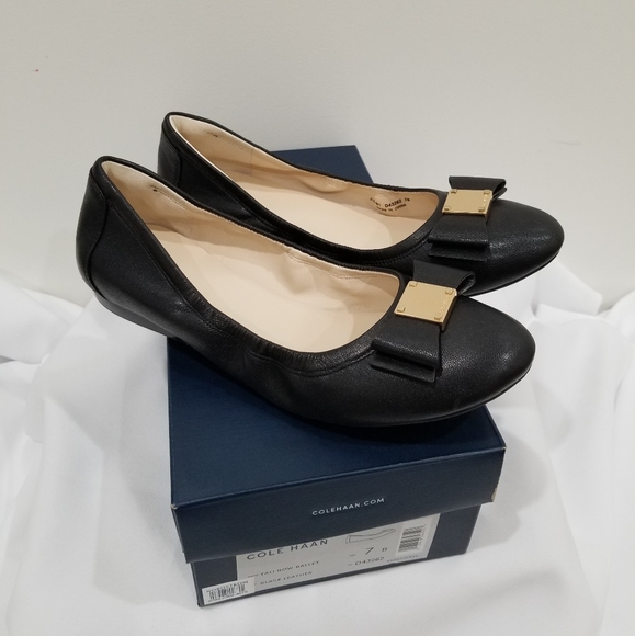 Cole Haan Shoes - Cole Haan Tali Bow Black Flats - Size 7